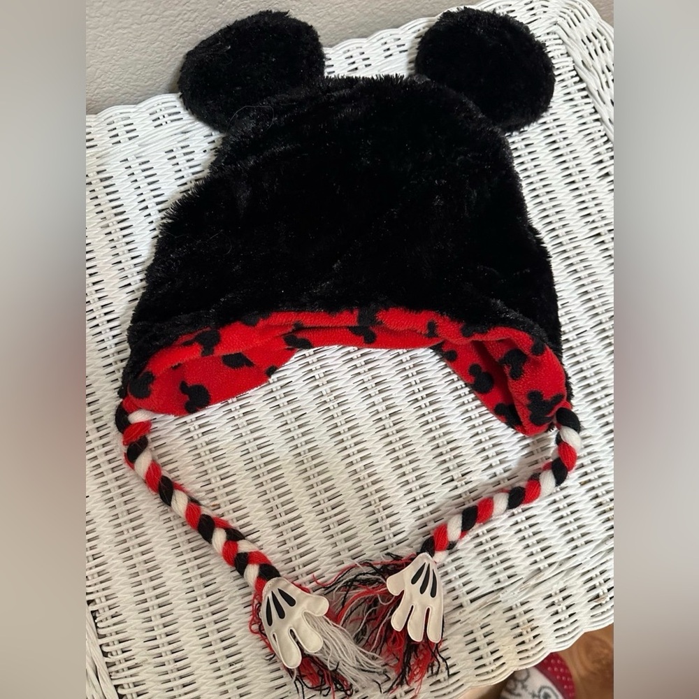 Disney Red and Black Fleece Hat